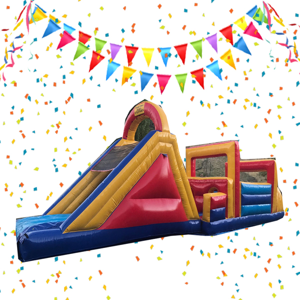 Obstacle Course with Extra Large Slide (Optional Pool)